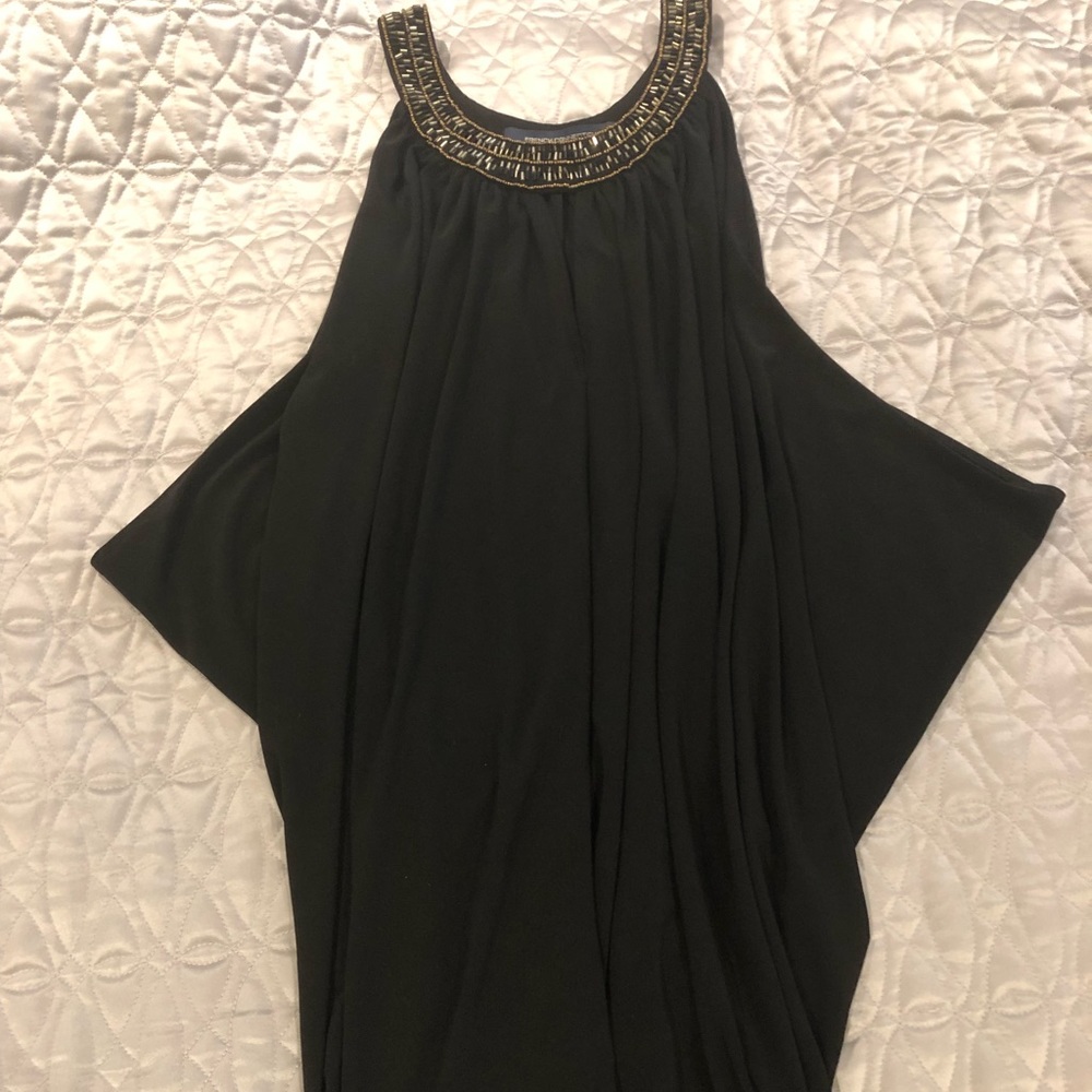 French Connection Drapey Top with Beaded Neckline